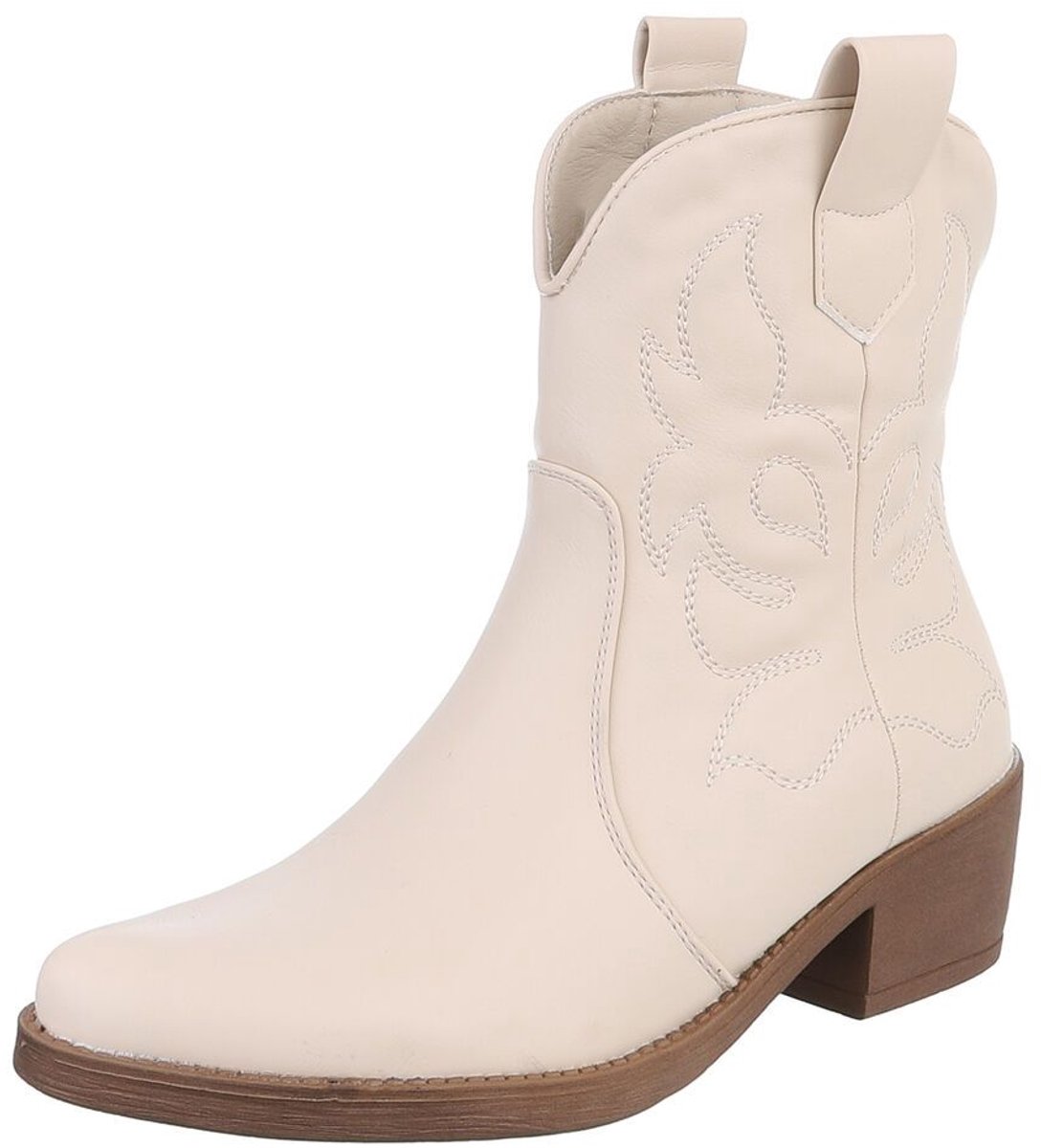Cowboylaars - Blokhak en stikseldetails - Dames Mt:37