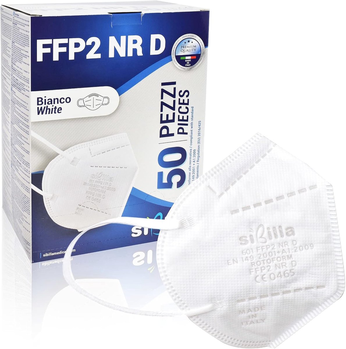SnelShoppen - FFP2 Maskers Vouwbaar 50 Stuks Wit - CE Gecertificeerd voor Volwassenen - Perfect voor Dagelijks Gebruik, Feestjes en Meer