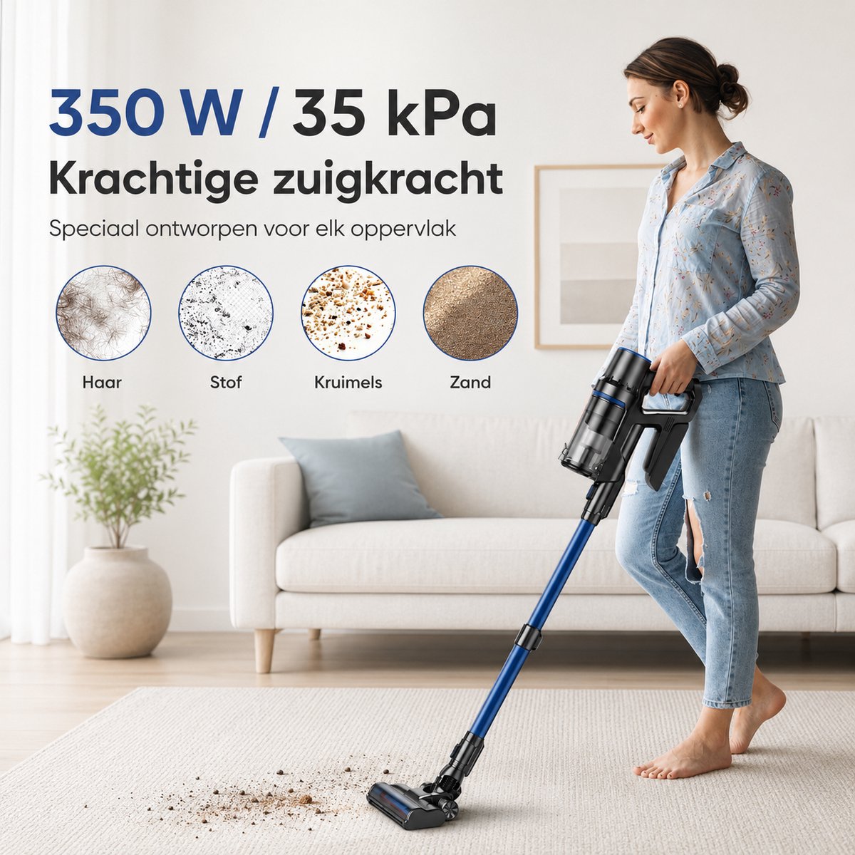 Olvy Steelstofzuiger Draadloos met Dweilfunctie - afbeelding 2