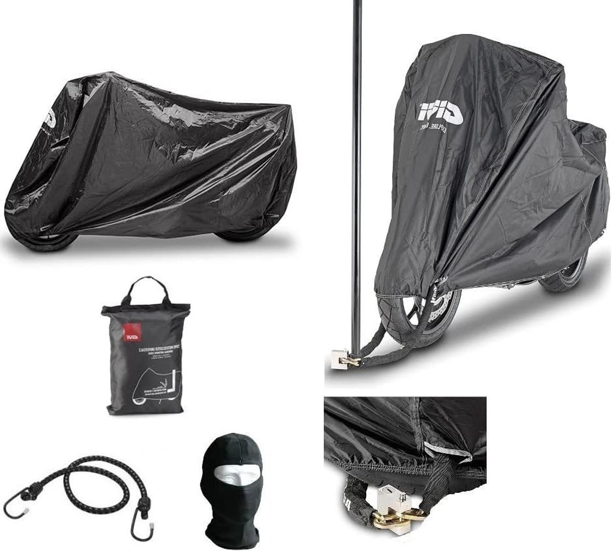 Motorhoes Universeel - Scooterhoes Waterdicht - Motor Beschermen - Thermisch Verzegelde Naden - 205 x 125 cm - Zwart