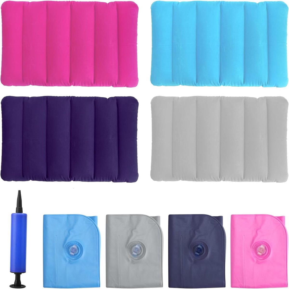 Opblaasbaar kussen 47 x 30 cm - PVC materiaal - luchtkussen - ideaal voor camping - ShopVlot