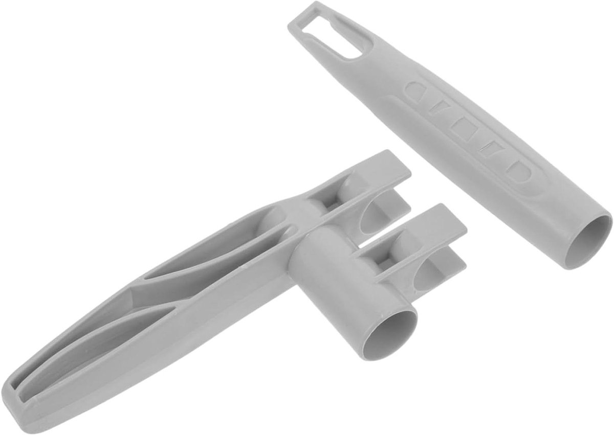 Bezemsteel Handvat - Dweilsteel Vervanging - Schoonmaak Gereedschap - Universeel Compatibel - 13 cm Lengte - Grijs