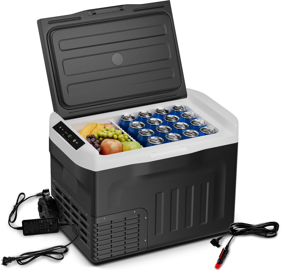 SnelShoppen - Elektrische Koelbox 30L - Compressie Koelbox met LCD -20°C tot 20°C - Offroad-wielen - Dubbele Handgrepen - Eco-modus - Ideaal voor Camp
