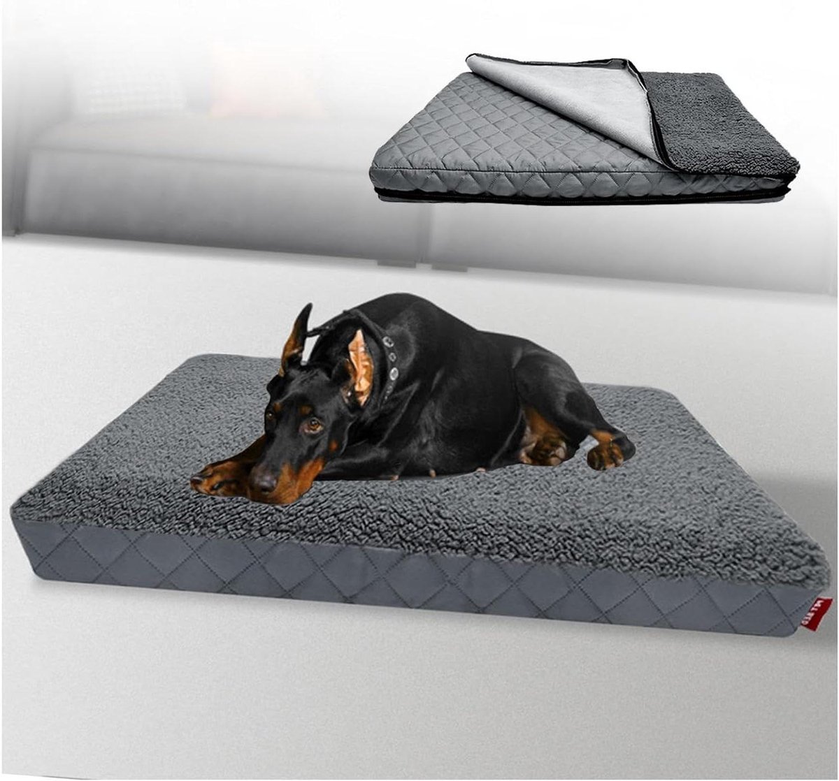 Hondenmand Orthopedisch – Hondenbed Grote Hond – Comfortabel Slapen – Eiervormig Schuim – 130 x 91 cm – Stijl 1