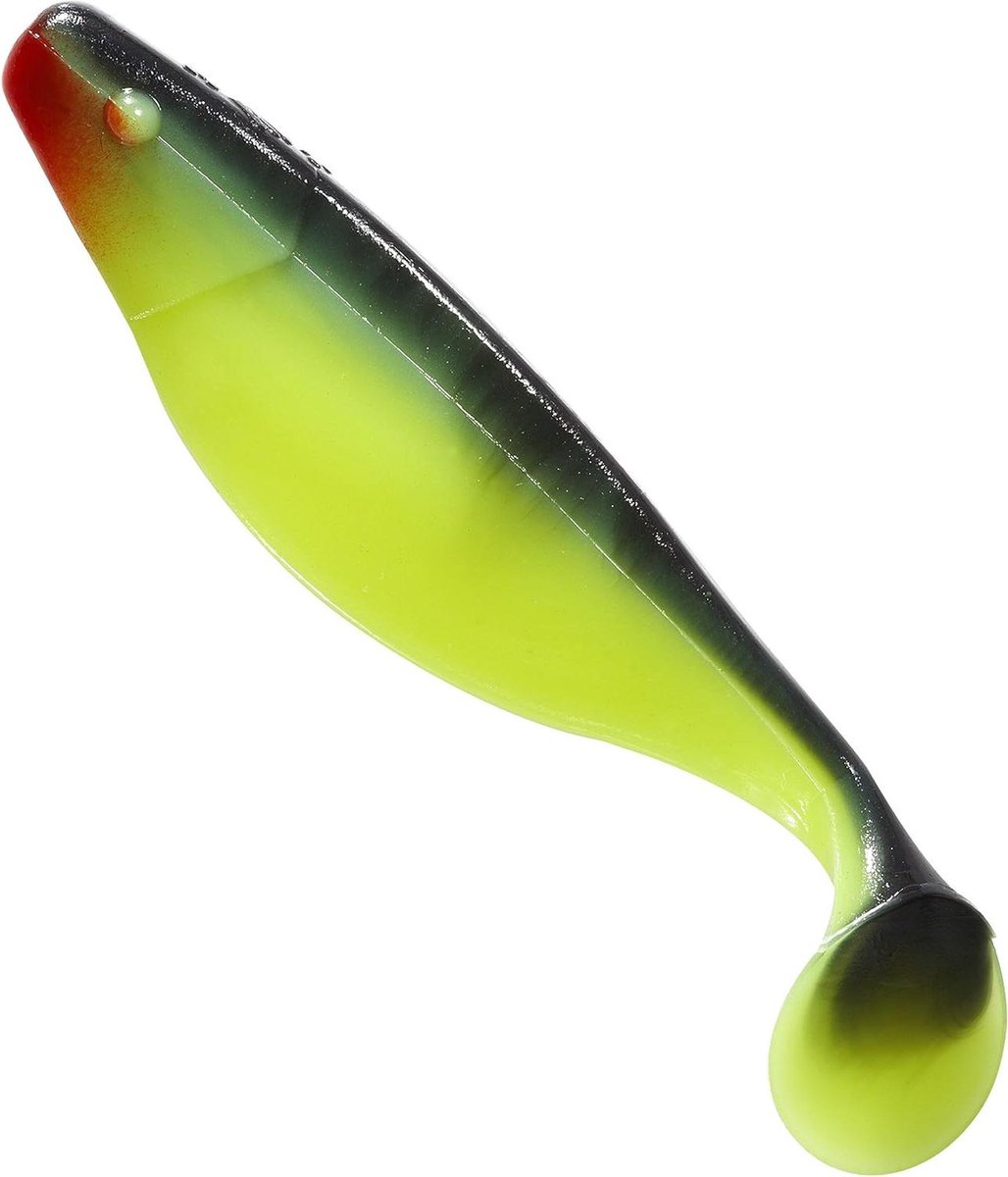 Zacht Kunstaas Shad - Soepele Shad - Vissen - Natuurlijke Soepele Werking - 64 cm - Chartreuse Zwart Rood