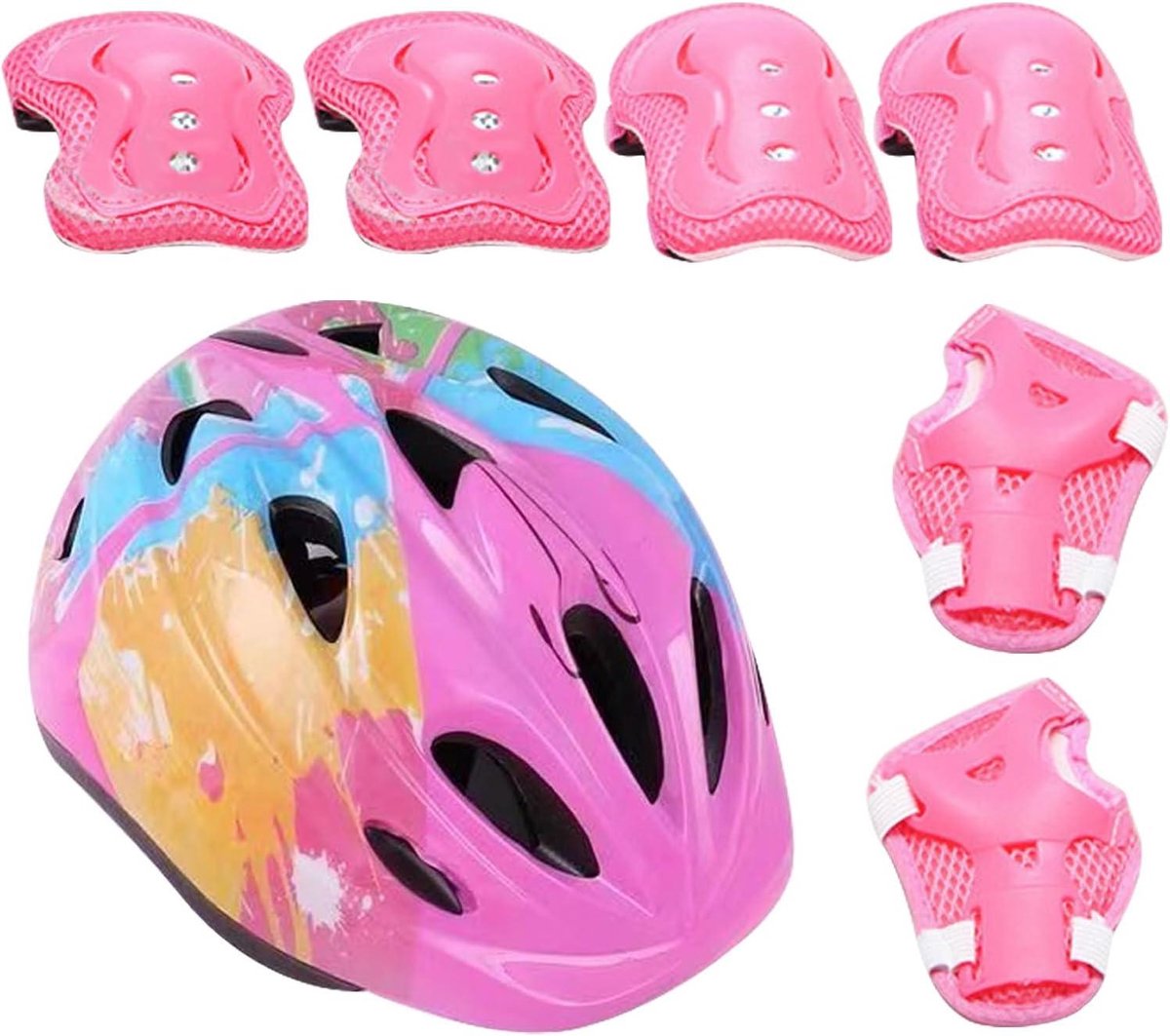 Beschermingsset Kinderen - Sportuitrusting Set - Actief Spelen - Volledige Gewrichtsbescherming - 3-12 Jaar - Roze