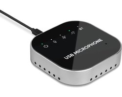 Conferentie-speakerphone voor pc en laptop, Bluetooth-speakerphone met AI-ruisonderdrukking, 360°-spraakopname, USB-C Plug & Play, geschikt voor Zoom, Microsoft Teams, Skype en Webex