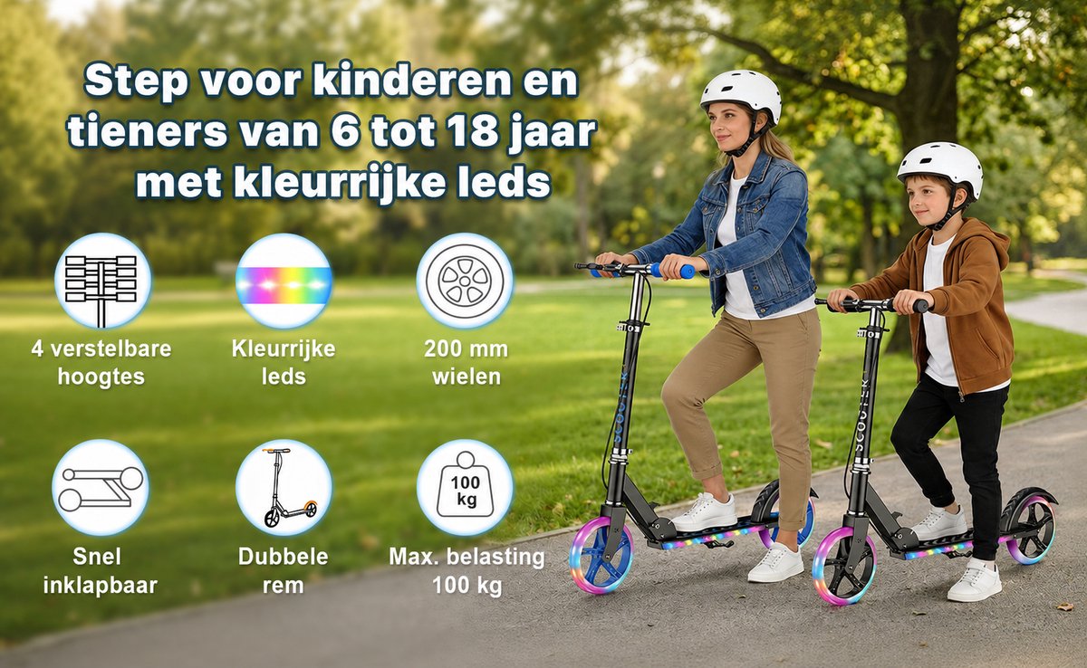 MAGICFOX Step-Opvouwbare Step Aluminium-Kinderstep Hoogte verstelbaar Stuur thumbnail 5