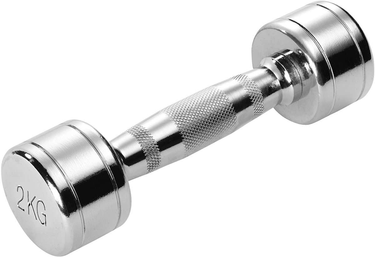 SnelShoppen - Trendy Chroom Dumbbell 2,0 kg - Krachttraining Halter - Fitness Gewichten - Ideaal voor Thuis Workout en Sporten - 1 Stuk - Sportaccesso