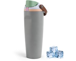 SnelShoppen - ZAKVOP Thermosfles met Rietje 900 ml - Roestvrijstalen Sportfles met 2-in-1 Deksel - BPA-vrij Isoled Waterfles voor Warme en Koude Drank