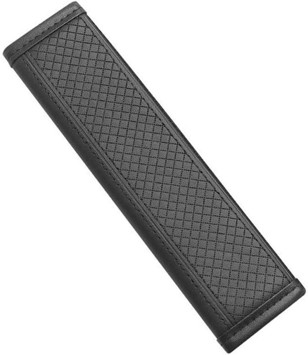 Gordelbeschermer Auto - Gordelhoes Pad - Comfortabel Rijden - Kunstleder Ruitpatroon - Universeel - Zwart
