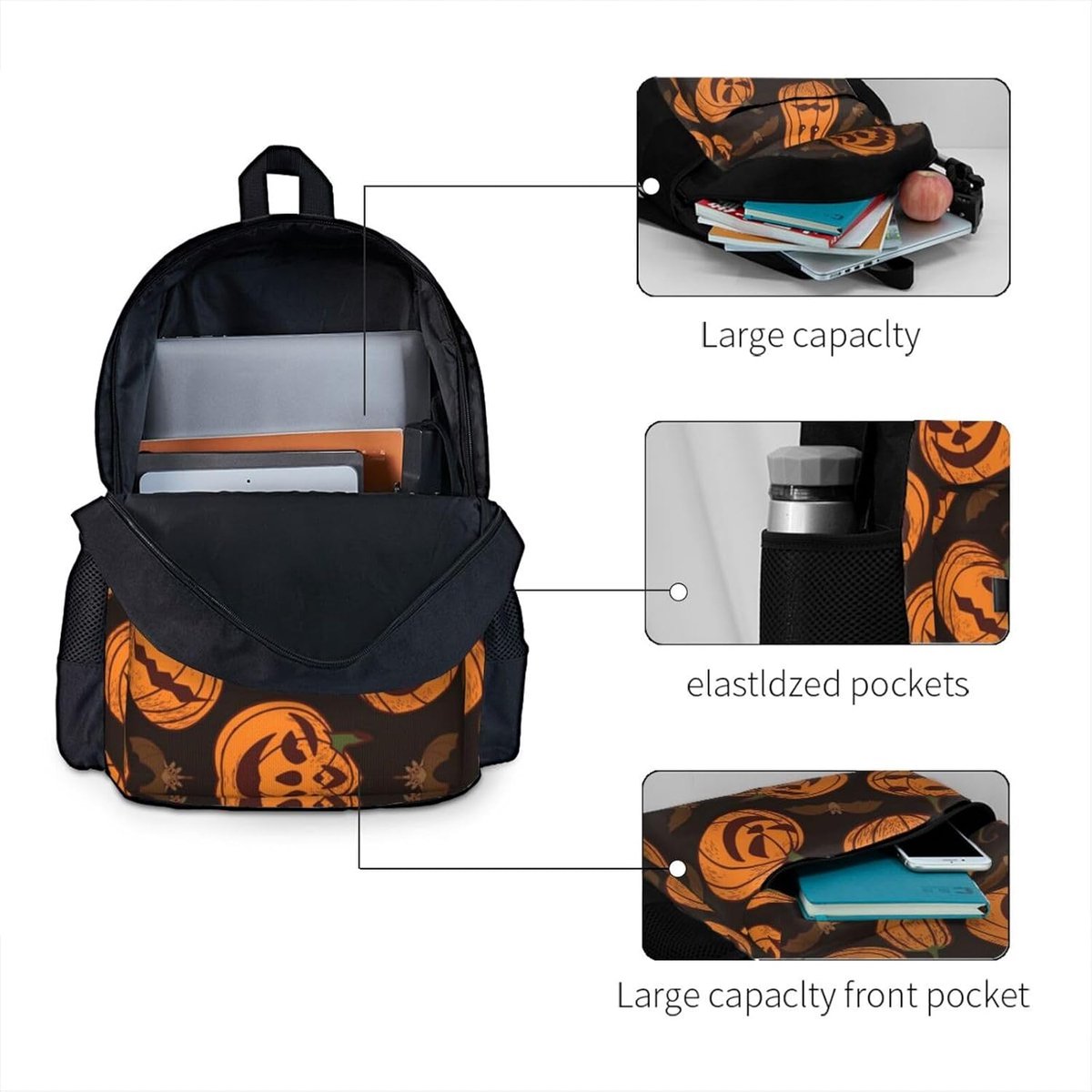 Laptop Rugzak - Reisrugzak Luiertas - School en Reizen - Volledige Print Design - Groot Formaat - Oranje – foto 2