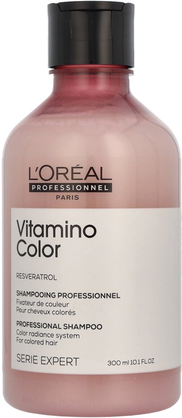 L'Oréal Professionnel Vitamino Color shampoo, 300 ml, fles met zwarte dop.