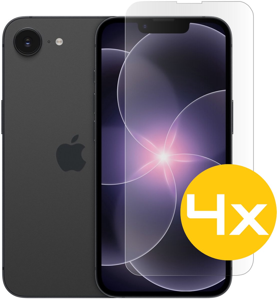 Screenprotector Geschikt Voor iPhone 17e / 16e - Glasplaat - Tempered Glass - 4 Stuks