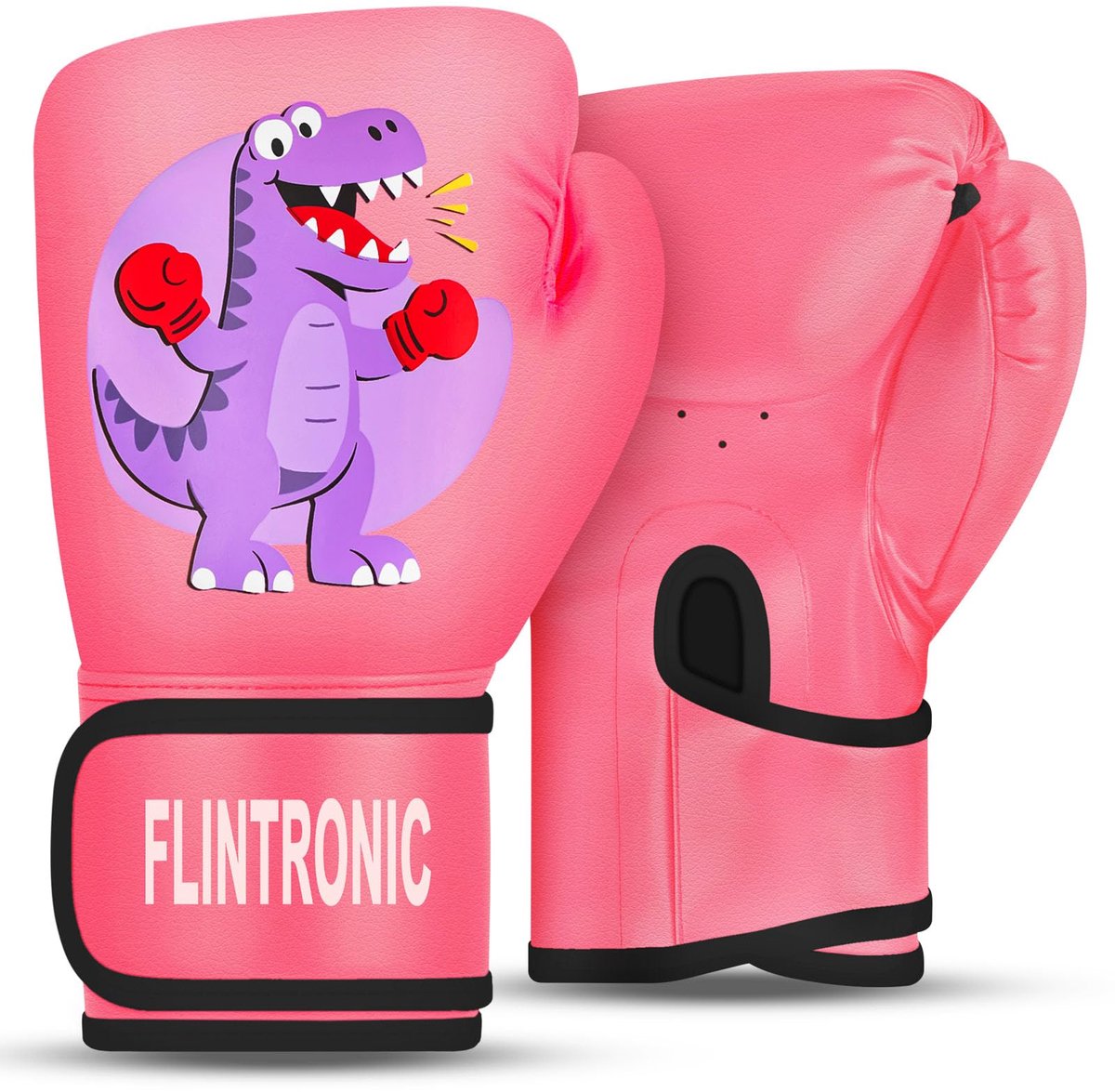 SnelShoppen - Flintronic Bokshandschoenen Kinderen 4 oz Junior Training Sparring Handschoenen PU Cartoon Roze voor MMA, Muay Thai, Martial Arts, Kickb
