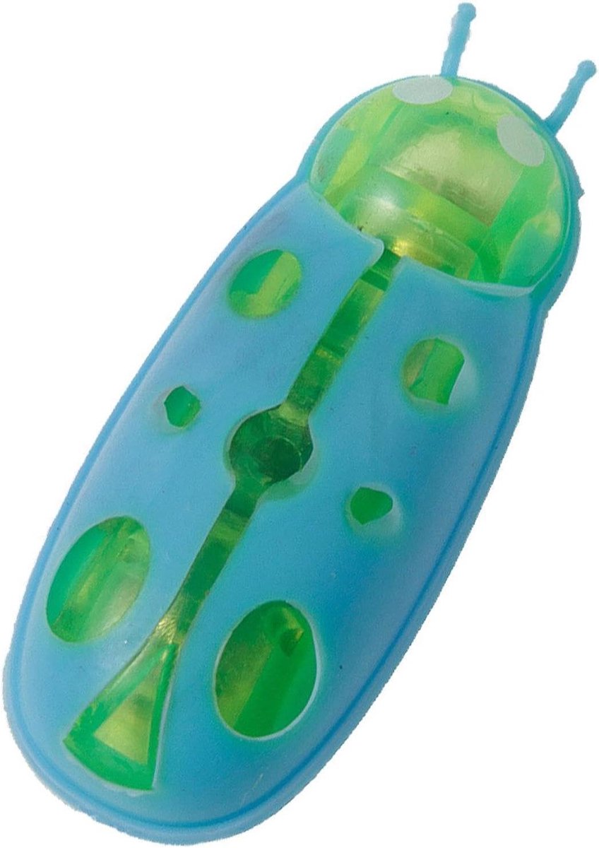 Kattenspeeltje - Interactief Speeltje - Stimuleren Beweging - Realistische Bewegingen - Klein Formaat - Lieveheersbeestje Blauw Groen