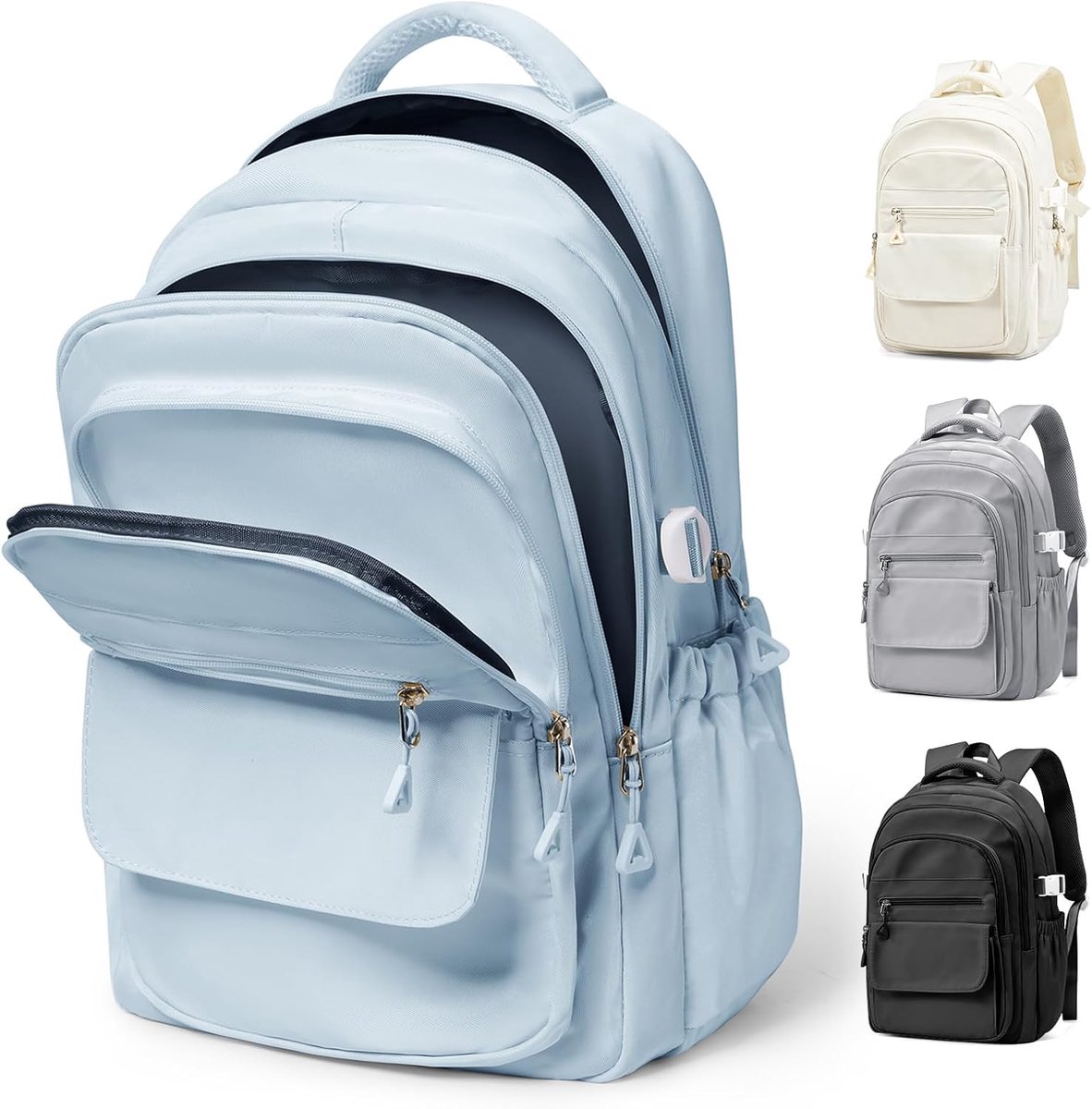Bobypet - Rugzak - Grote schoolrugzak voor tieners - rugzak voor mannen en vrouwen met laptopvak, waterdichte schoolrugzak met veel vakken（blauw）