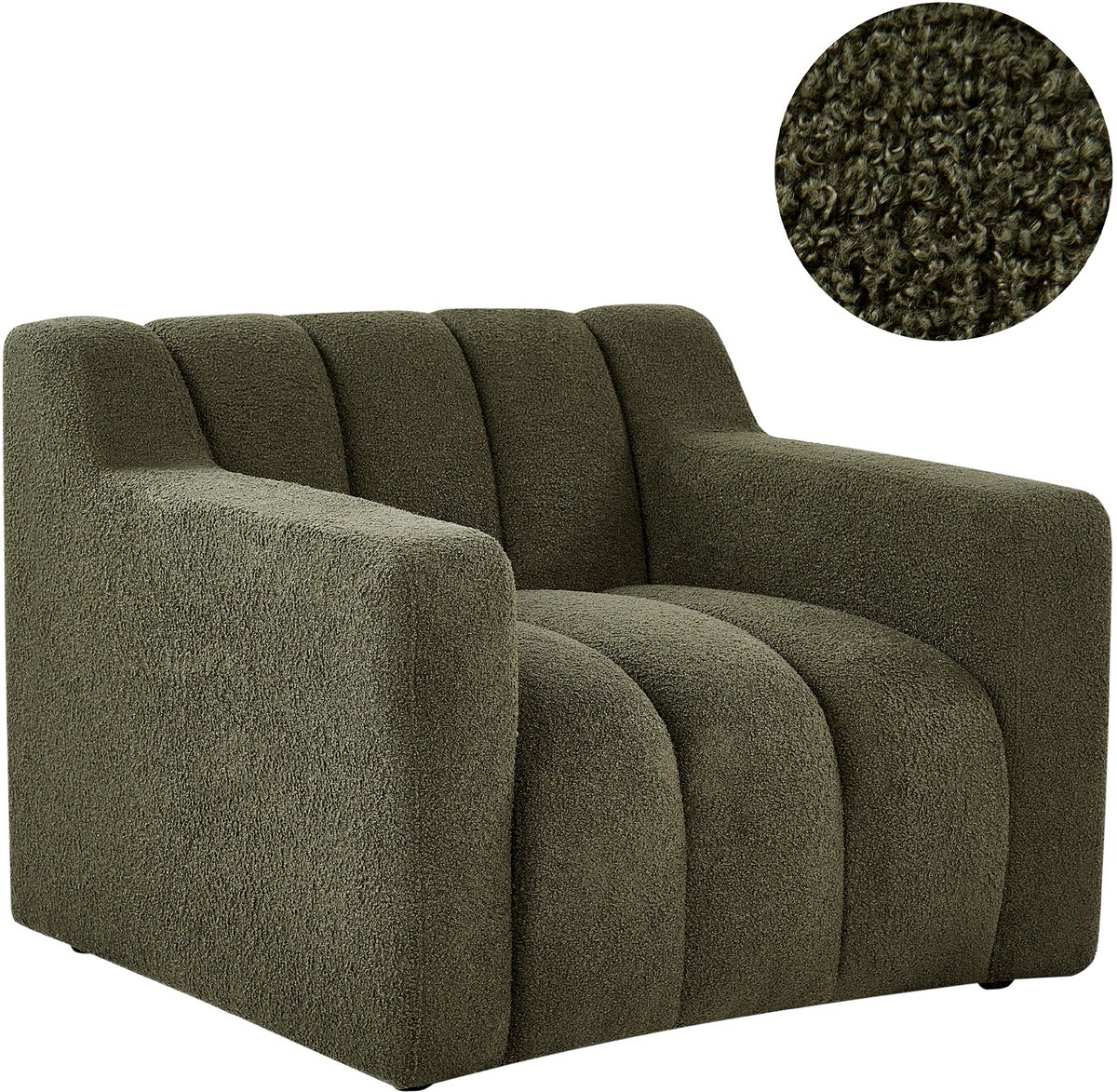 AGERUP - Fauteuil - Donkergroen - Bouclé