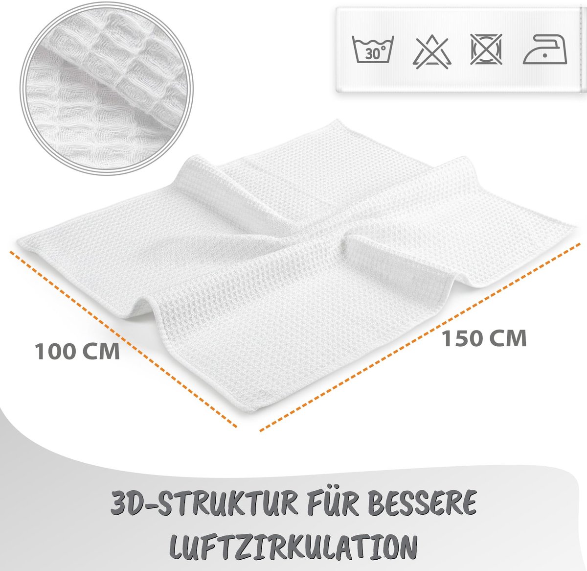 SnelShoppen - Wafeldeken Baby Hele Jaar 100x150 cm - Ademend Katoen Tussenseizoen Wiegdeken Kinderwagen Newborn Zacht Meisje Jongen Peutertje Oeko-Tex