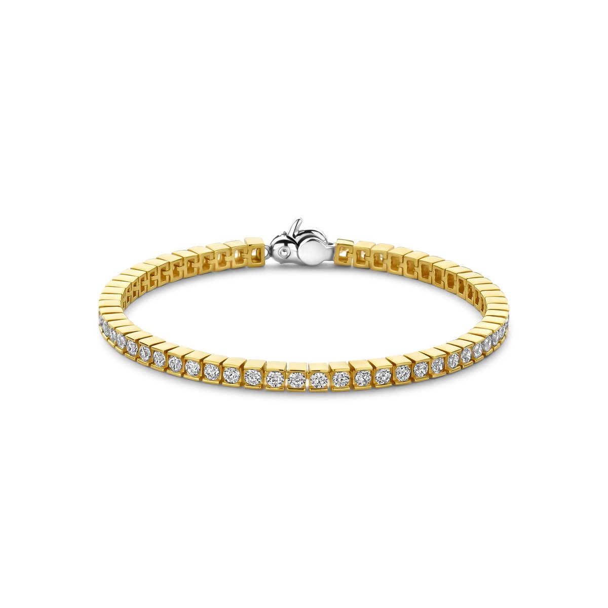TI SENTO Dames Armband - 925 zilver - Zirkonia met geel verguld - Maat S - 23039ZY