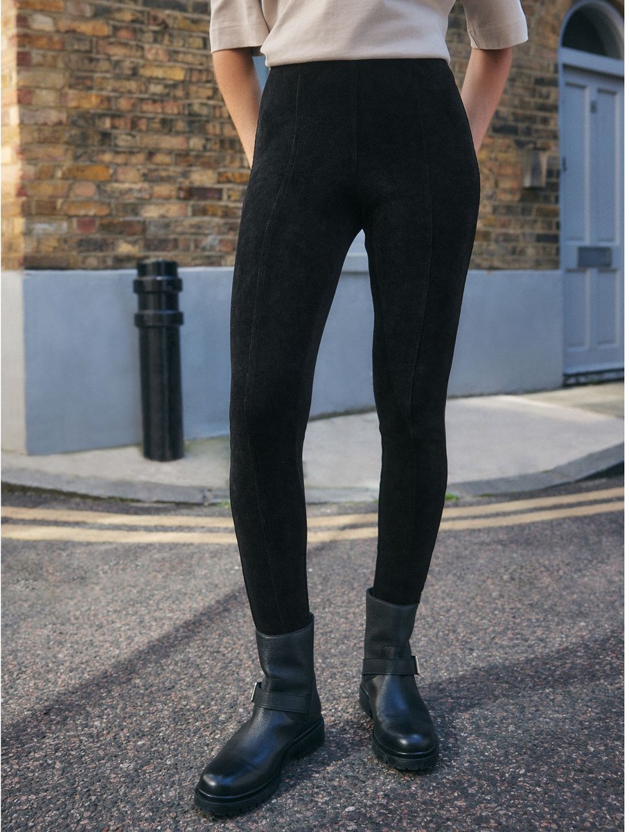 Next - Dames - Corduroy legging - Zwart