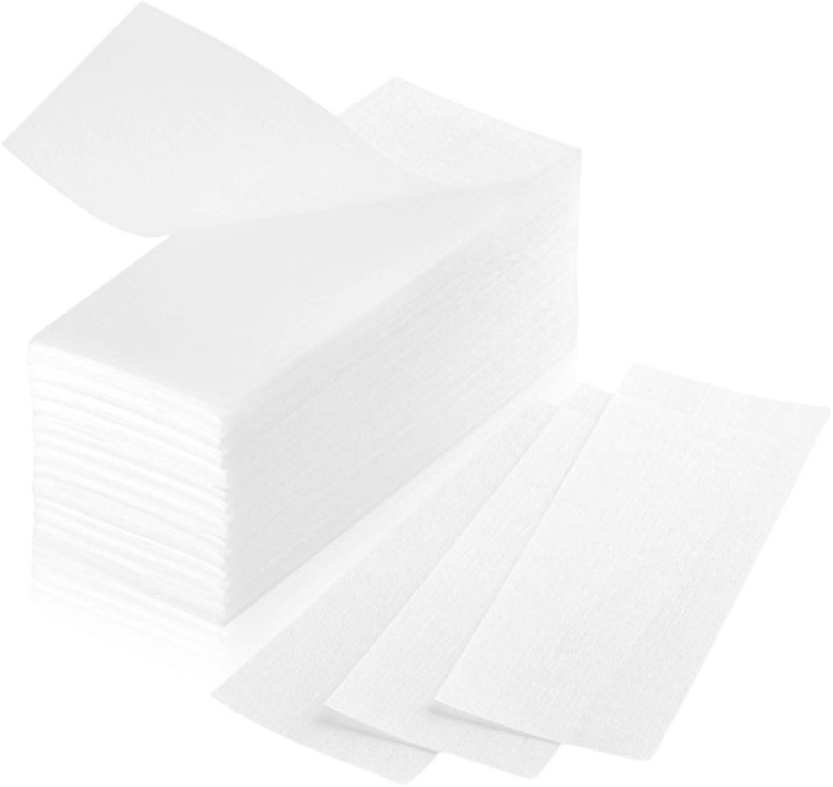 Dailygoods- Vliesstrips 200 stuks - Vliesstof - Ontharing - Geschikt voor gezicht/benen/oksels - Afmetingen 3,7 x 10,2 cm - Wit - Wasstrips