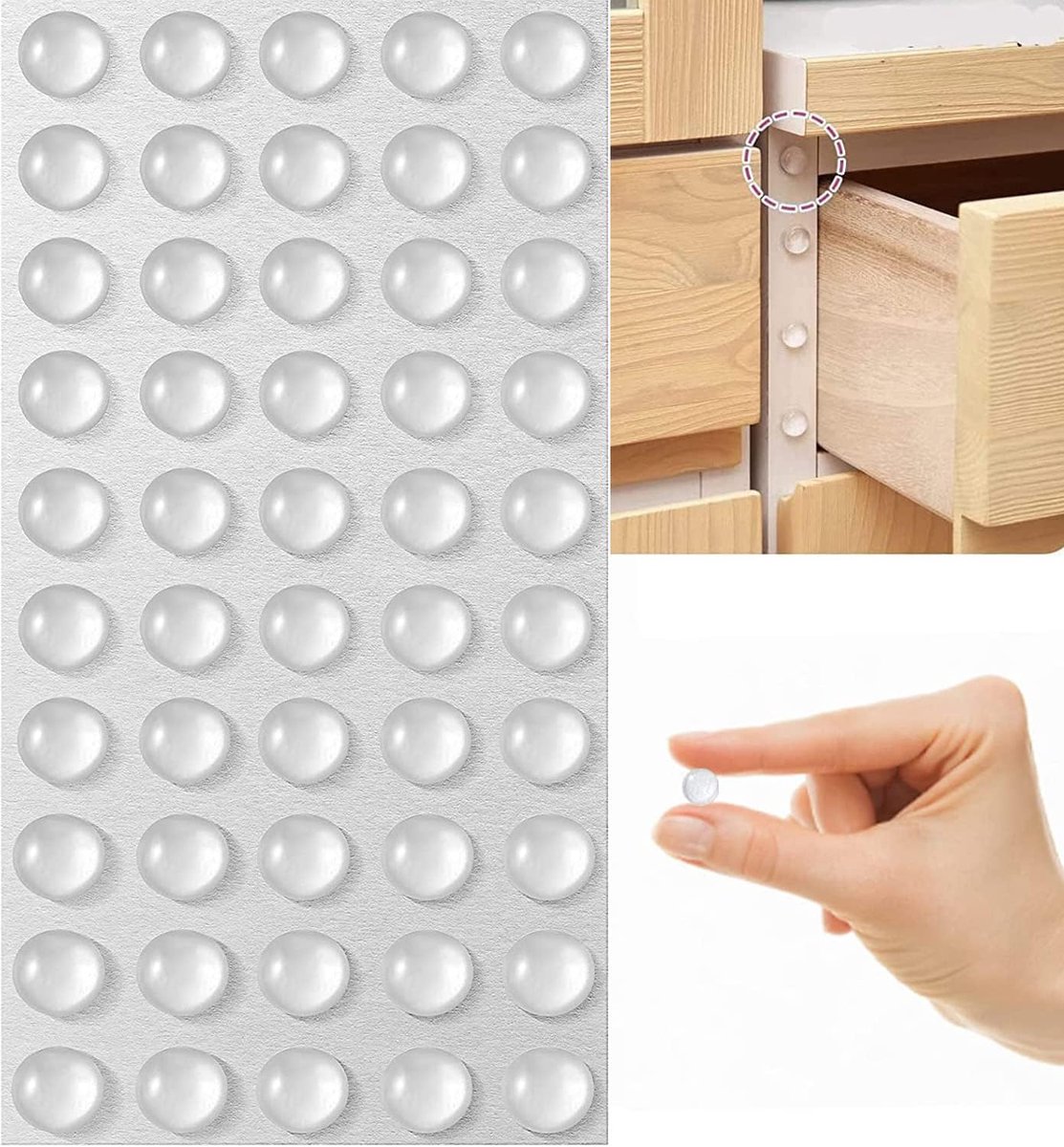 100 stuks - Siliconen anti-botsingspads - Dempingspads - Zelfklevend - Geluidsdempende stickers - Bescherming tegen botsingen en geluidsreductie - Geschikt voor kastdeuren, meubels en glazen tafelbladen - 2*8 mm - Transparant