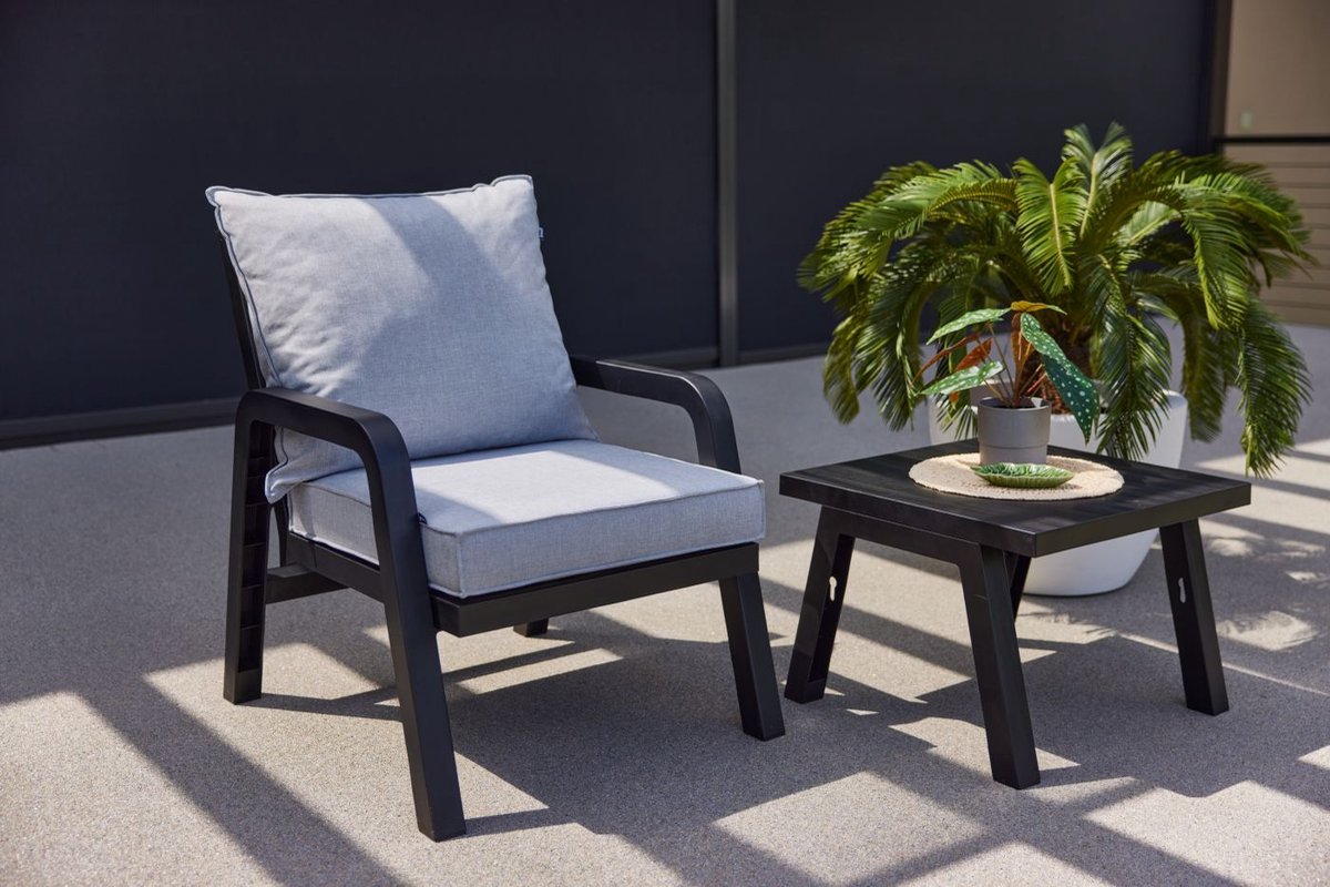 Hartman Ibiza Table basse - B60 X D60 X H43 Cm - Anthracite Plastique