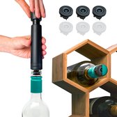 Airtender Wine Saver | 3x Vacuümstopper 1x Wijnpomp | Bewaar wijn tot 5x langer | Vacuümstopper is geschikt voor kurkflessen en ideaal voor schroefdopflessen (100% lekvrij) | Bewaar flessen ook liggend in de koel- en klimaatkast | Made in Holland