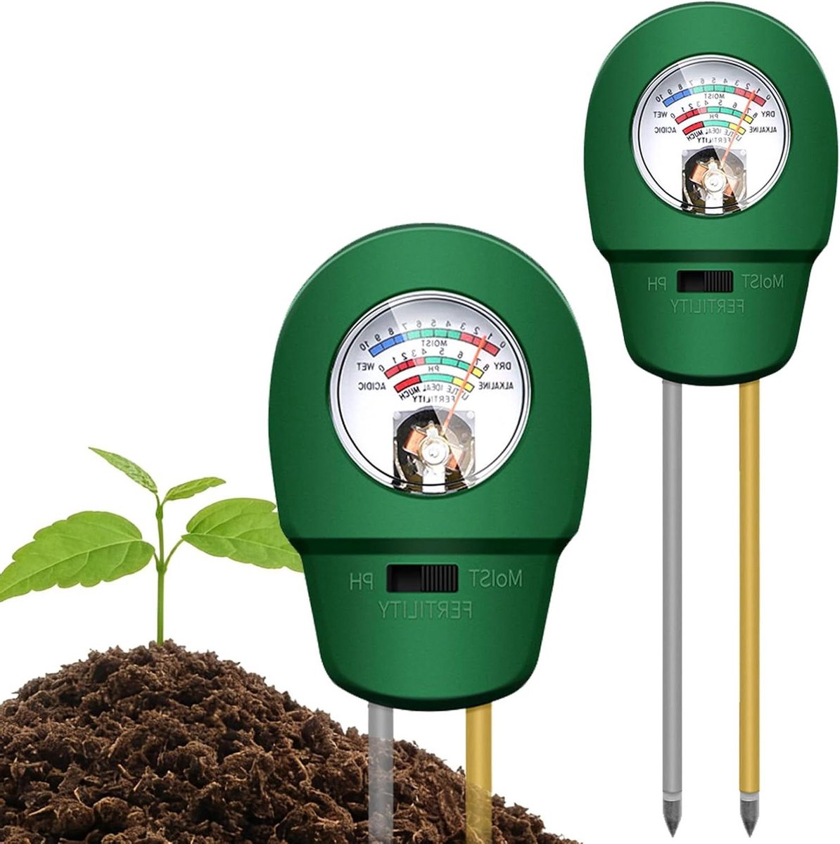 pH Meter Bodemvochtmeter - Bodemtester Planten - Planten Verzorgen - 3-in-1 Meting - 25 x 6 x 4 cm