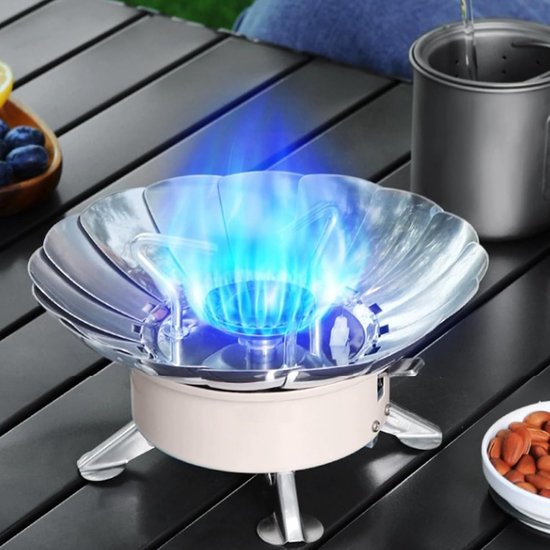 Camping Kooktoestel - Gasbrander Outdoor - Kamperen en Picknicken - Opvouwbaar RVS - 13 cm Hoog - Zilver van Camping — afbeelding 5