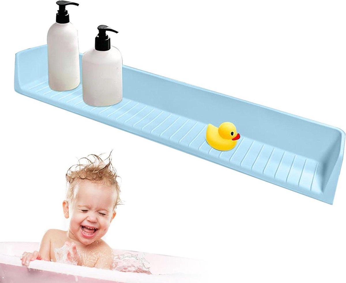 Badkuip Spatbescherming - Waterbarrière Douche - Baden en Douchen - Met Speelgoed Organizer - 80 cm - Blauw
