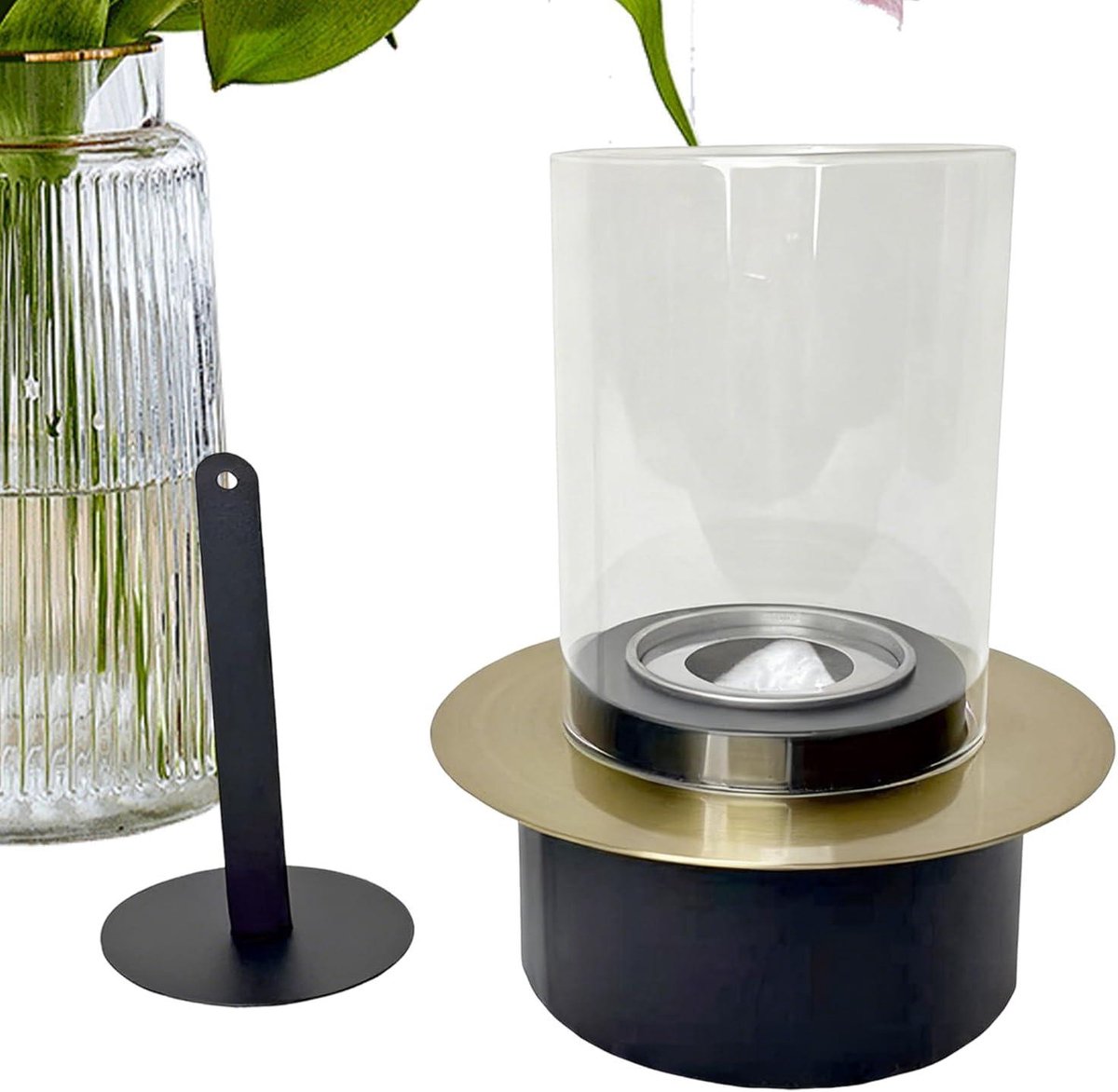 Tafelvuurkorf Buiten - Terrasverwarmer Tuin - Gezellige Sfeer Creëren - Transparante Vlamervaring - 20 x 16.8 x 20 cm