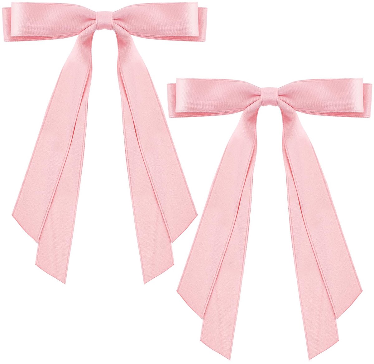 Dailygoods - 2Pcs Haarstrik Clips met Lang Touw - Roze Haaraccessoires