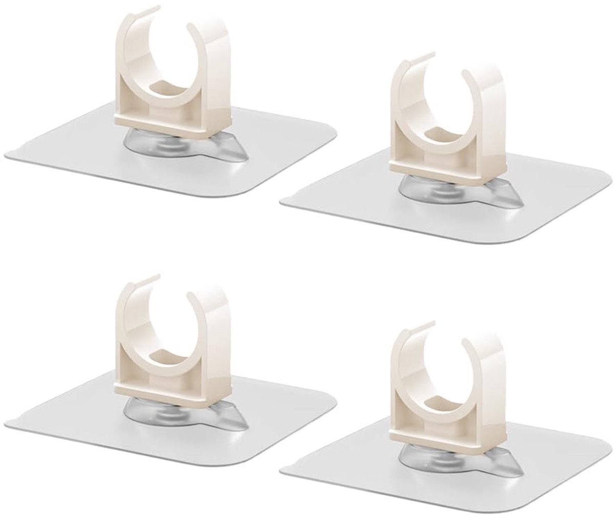 Dailygoods - 4 Stuks 40 mm Zelfklevende Plastic Pijpklemmen - 360 Verstelbare Slangklemmen voor Waterleidingen