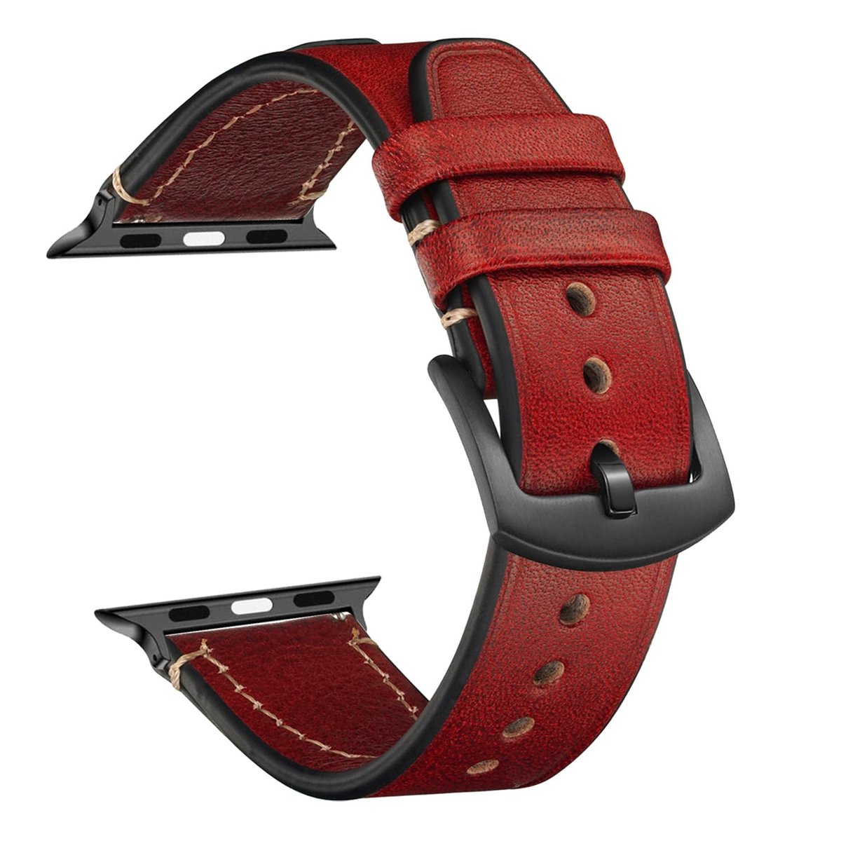 Dailygoods - Lederen Armband voor Apple Watch - Vintage Lederen Reservearmband met Gesp