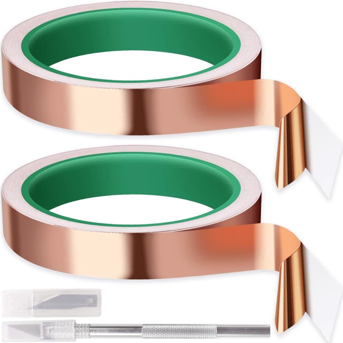 Dailygoods - Dubbelzijdige koperen tape 20 m x 25 mm voor EMI-afscherming en elektrische reparaties