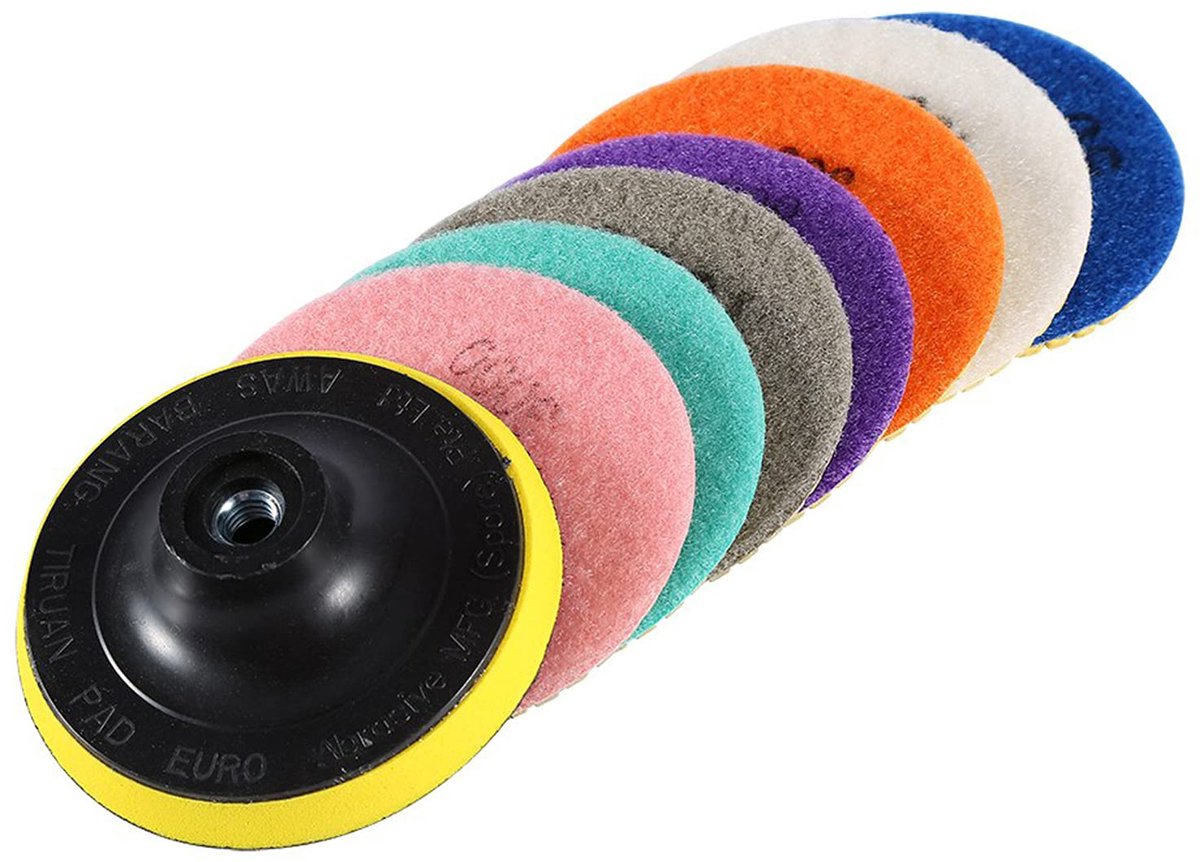 Dailygoods - Diamond Wet & Dry Polijstpads Set - Voor Beton, Marmer en Steen