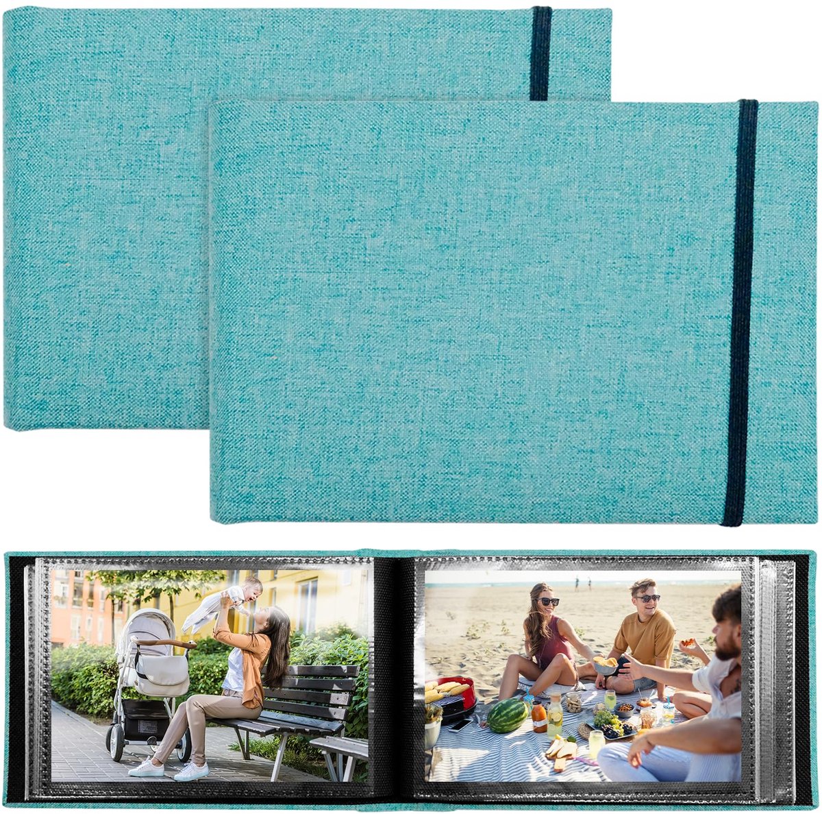 Dailygoods - Klein Fotoalbum met 100 Pagina's - Voor 200 Foto's in Vintage Stijl