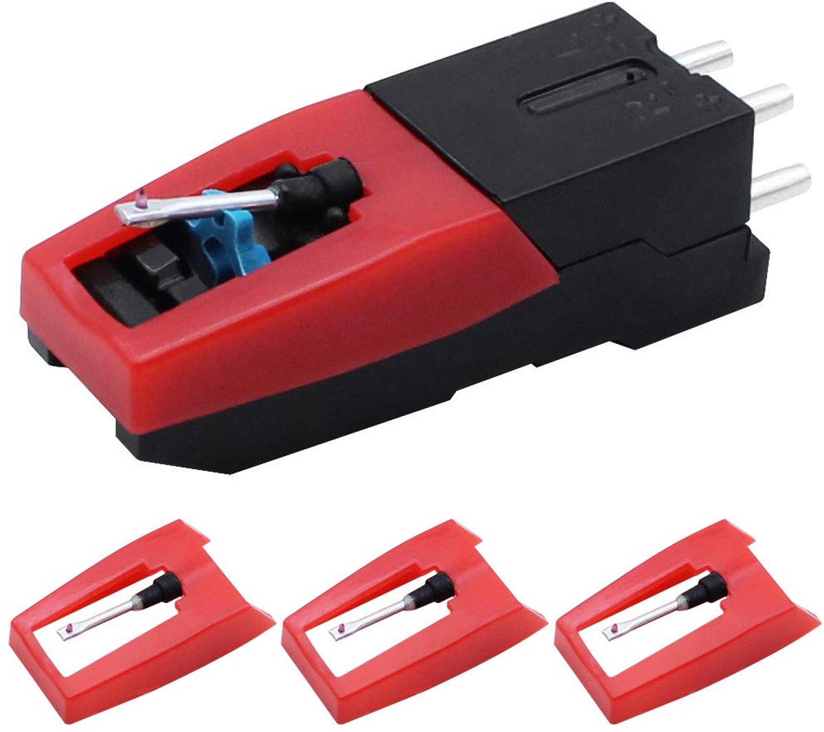 Dailygoods - 4 Stuks Vinyl Platenspeler Cartridge met Vervangnaalden - Muziekaccessoires