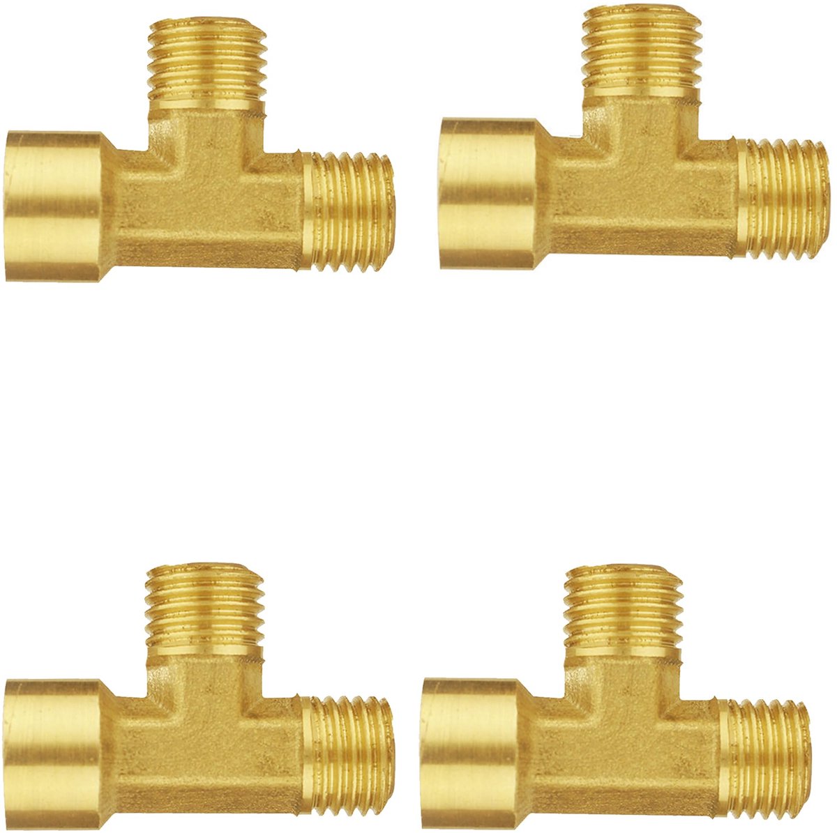 Dailygoods - Messing T-stuk 1/4 inch - 3-weg Buiskoppeling voor Sanitair