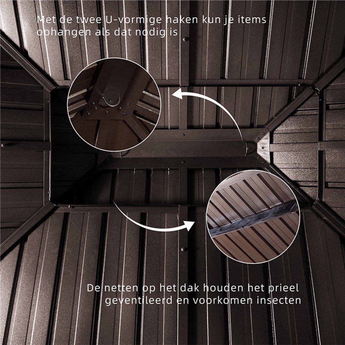 Purple Leaf Hardtop pavillon 3,65 x 3 m - bronze