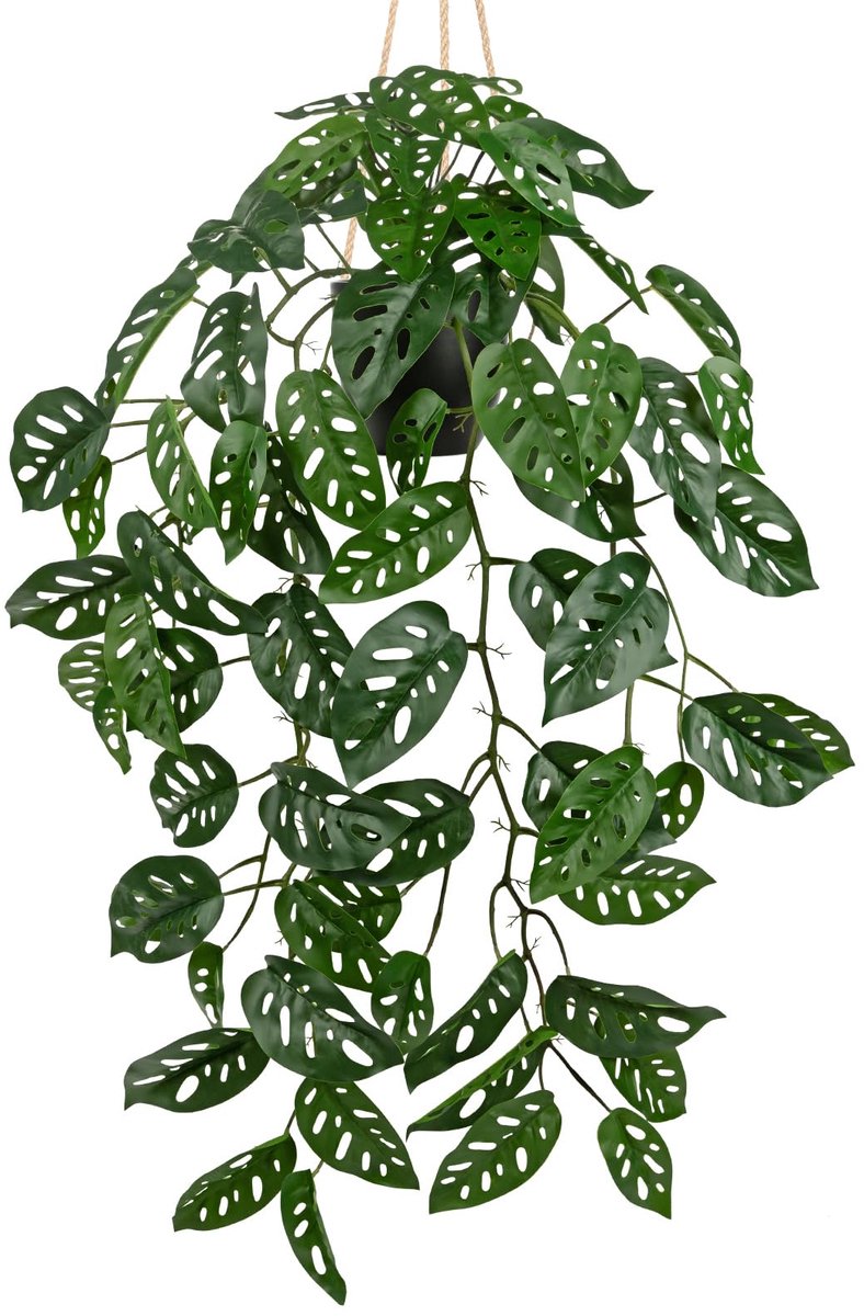 Dailygoods - Kunstplanten in Pot - Realistische Monstera Hangplant 20 cm