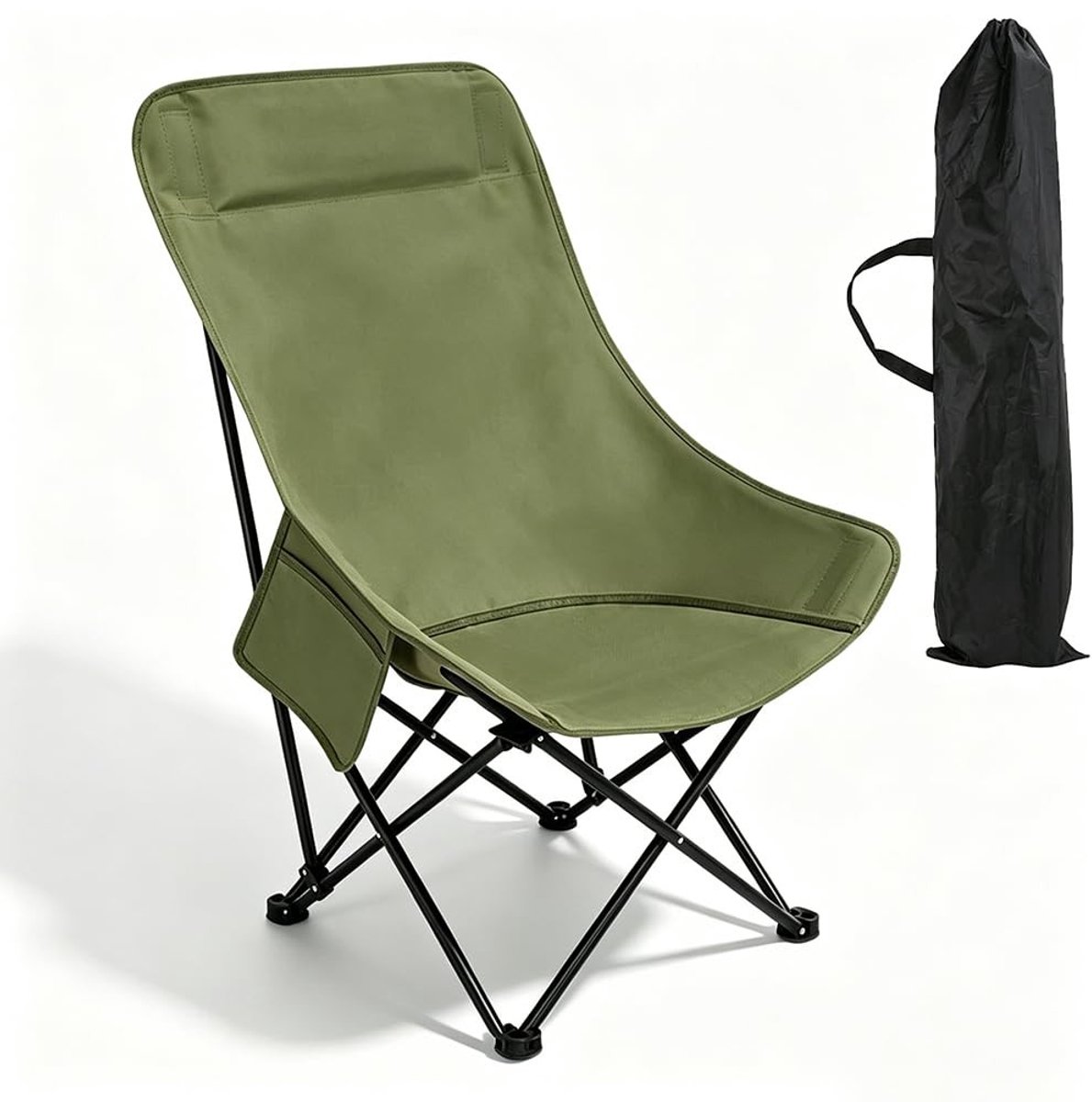 Dailygoods - Opvouwbare Campingstoel met Hoge Rugleuning - Lichtgewicht en Duurzaam