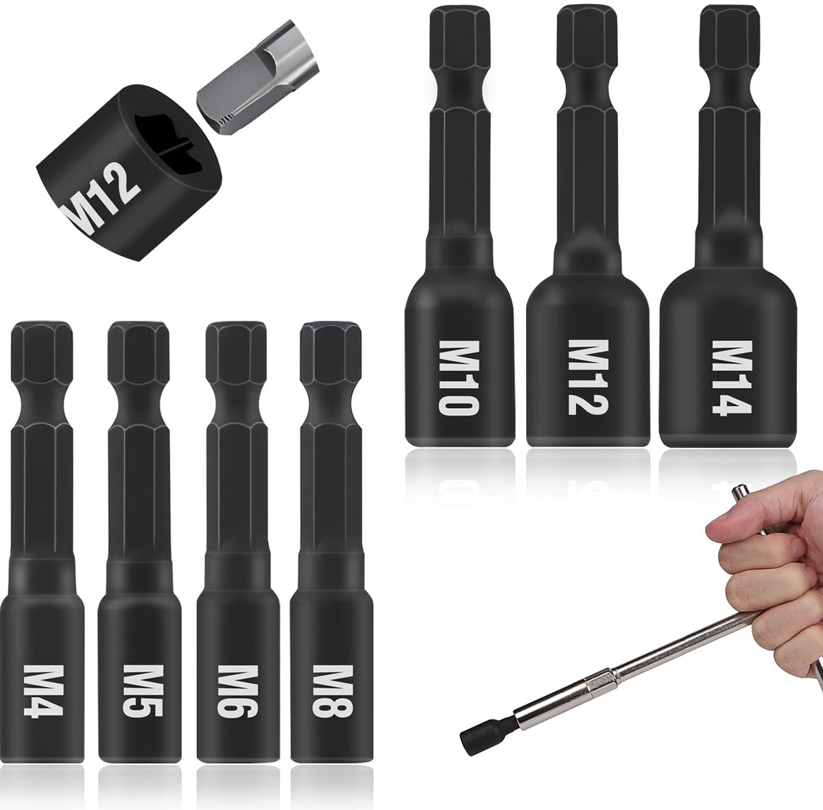 Dailygoods - M4 tot M14 Draadadapter met Magnetische T-Handgreep - Geschikt voor Diverse Materialen