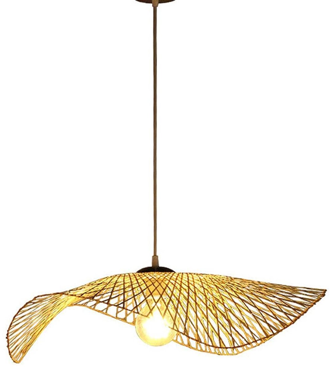 Dailygoods- Hanglamp Bamboe Handgeweven - Plafondlamp - Eetkamer - Woonkamer - Verstelbare Hoogte - 35/45 cm Diameter