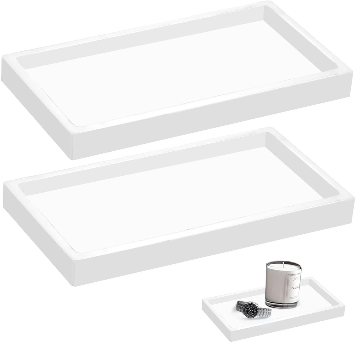 Dailygoods- Badkamerdienblad 2 Stuks - Siliconen - Gemakkelijk te Reinigen - Badkamer Orga