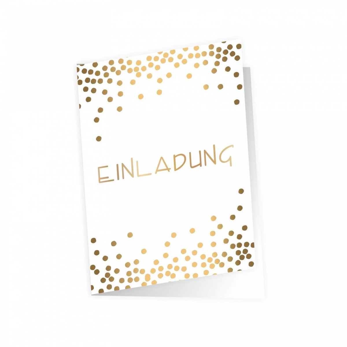 Dailygoods - Luxe uitklapbare uitnodigingskaarten met gouden stippen - Set van 5