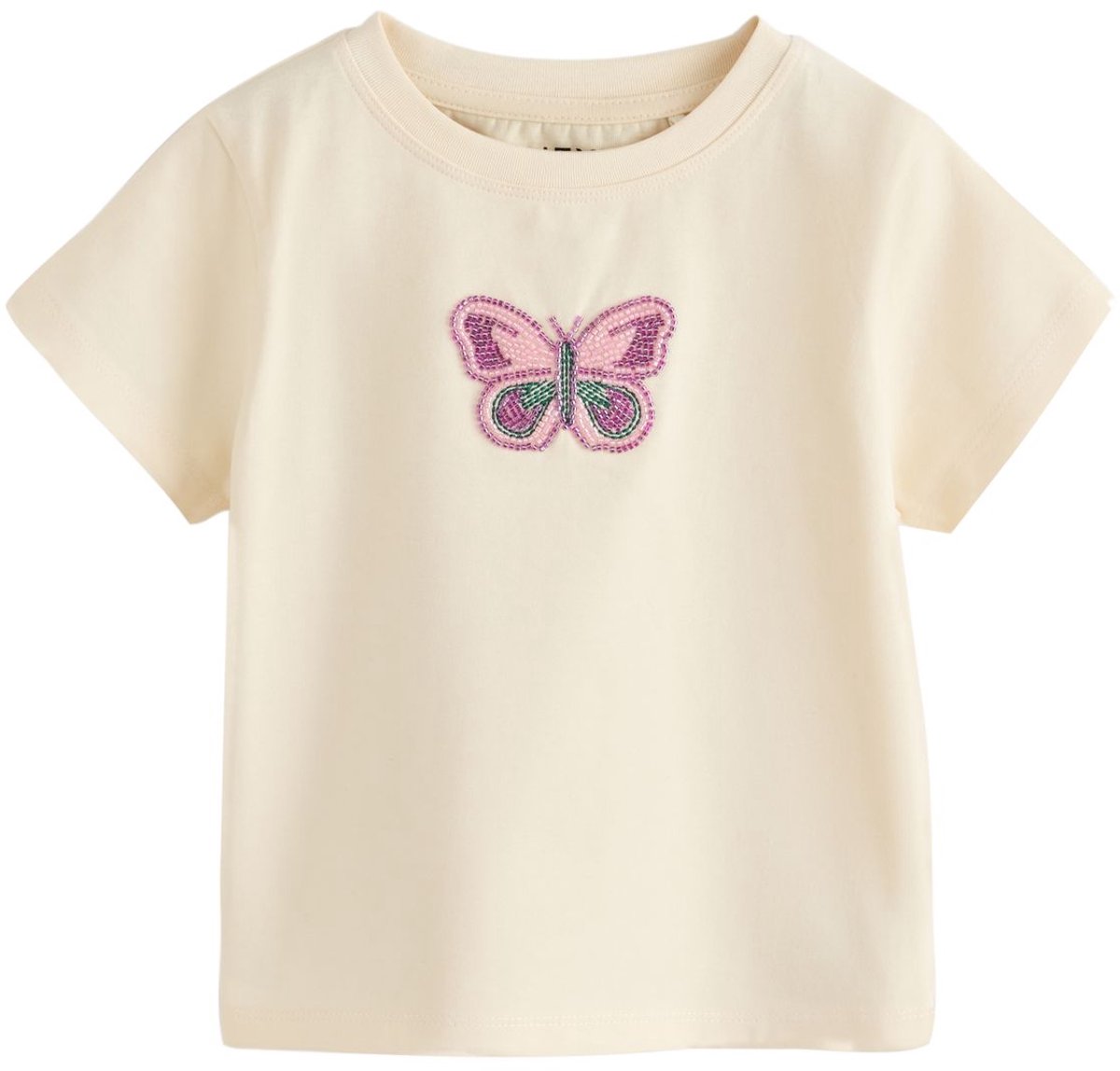 Next - Meisjes - T-shirt met kralen - Crème