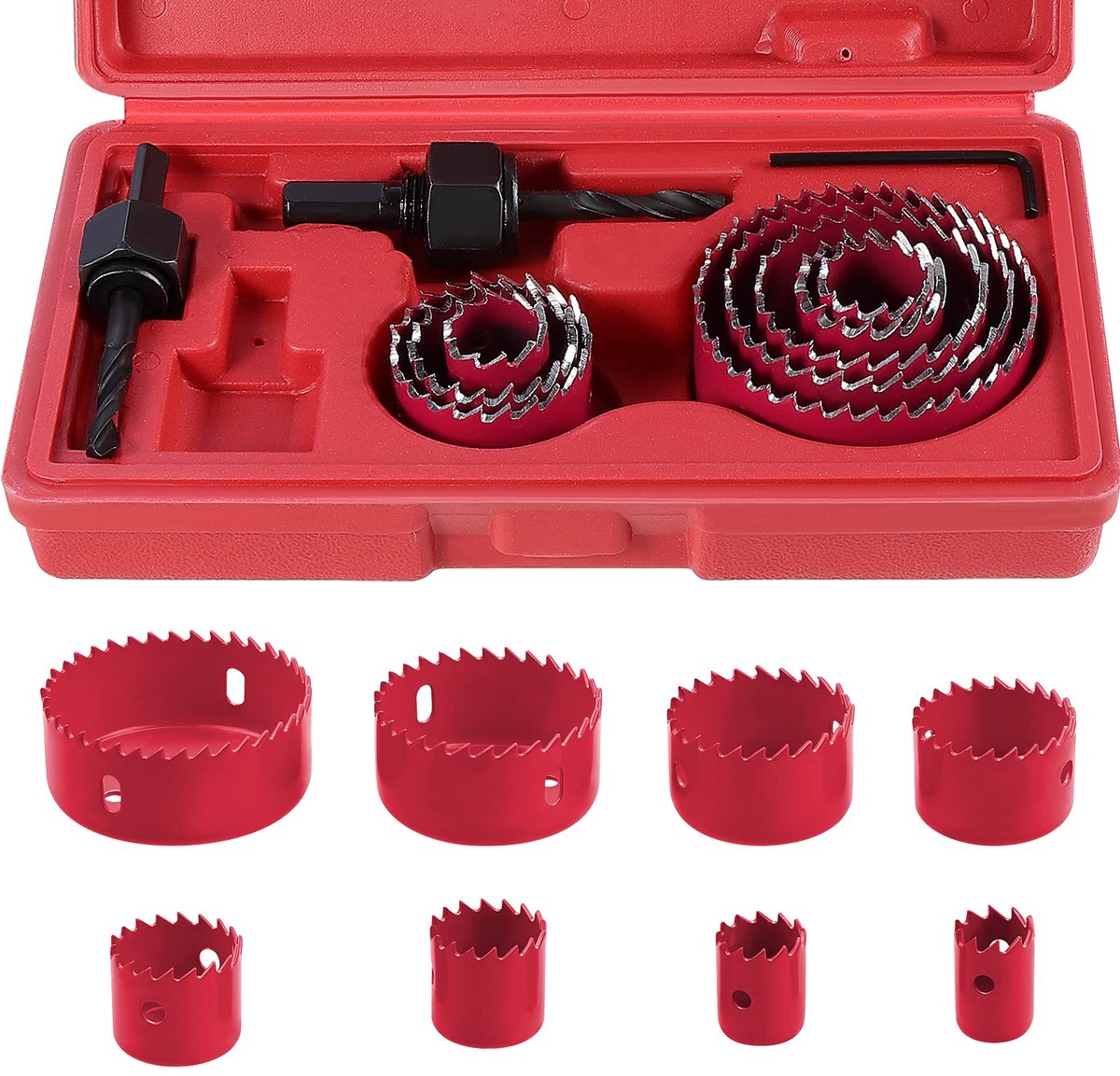 Dailygoods - 11-delige Hole Saw Cutter Kit - Carbon Staal Gereedschap voor Hout en Metalen